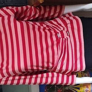INC International Concepts Pink and Red Striped Blouse